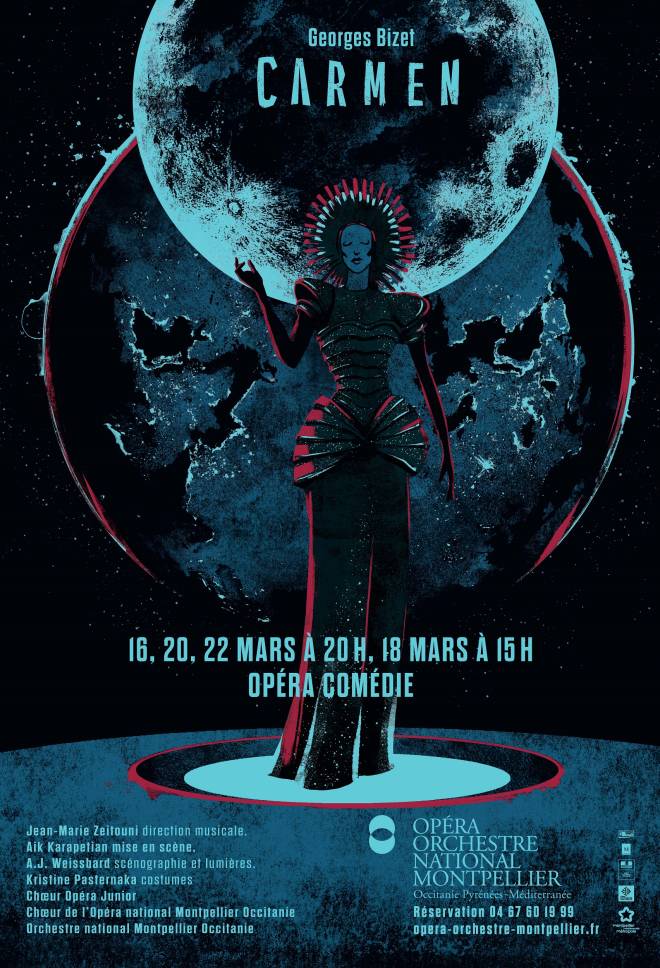 Affiche Carmen à l'Opéra de Montpellier - Mars 2018