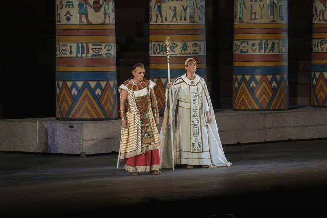 Ivan Magri et Alexander Vinogradov dans Aida par Gianfranco de Bosio aux Arènes de Vérone